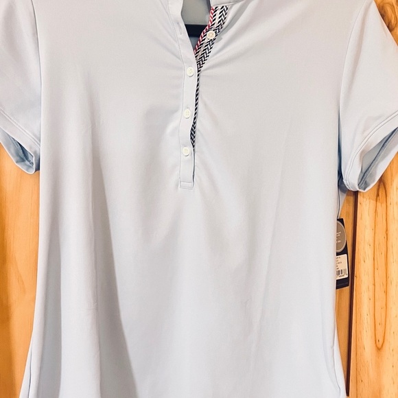 Fairway & Greene Rosie Ruffle Dream Blue Golf Shirt M NWT - Picture 6 of 9